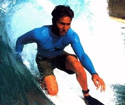Bodyboarding in  swim shirt