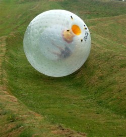 zorbing gets you wet